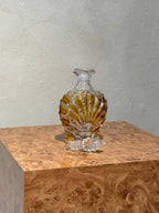 Clear and amber crystal liquor decanter, mid-century Germany