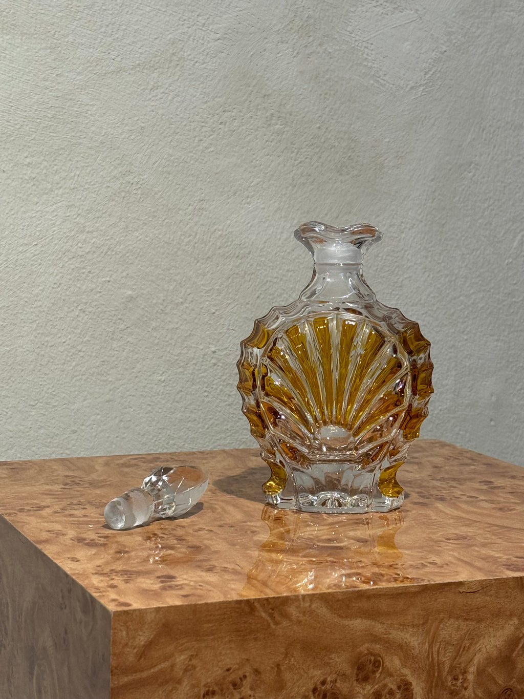 German vintage crystal decanter detail