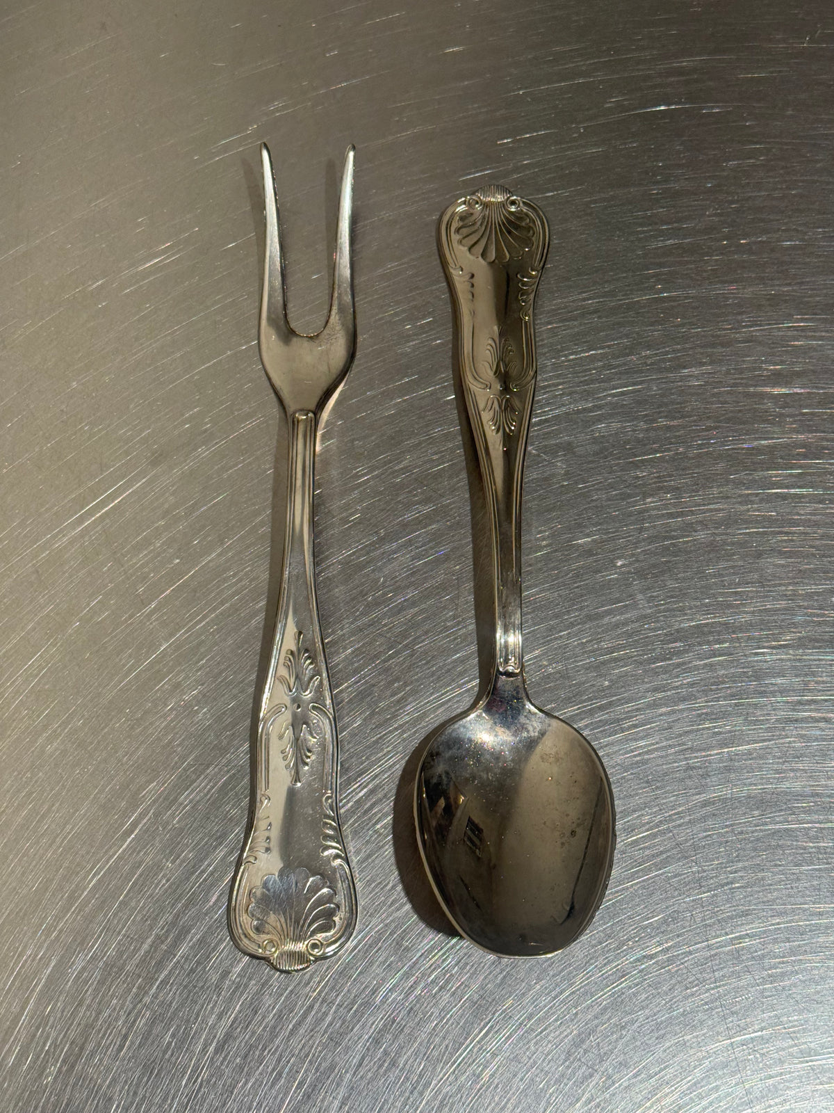 Mid-century Italian serving utensils with shell motifs