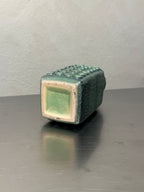 Mottled green ceramic vase by VEB Haldensleben