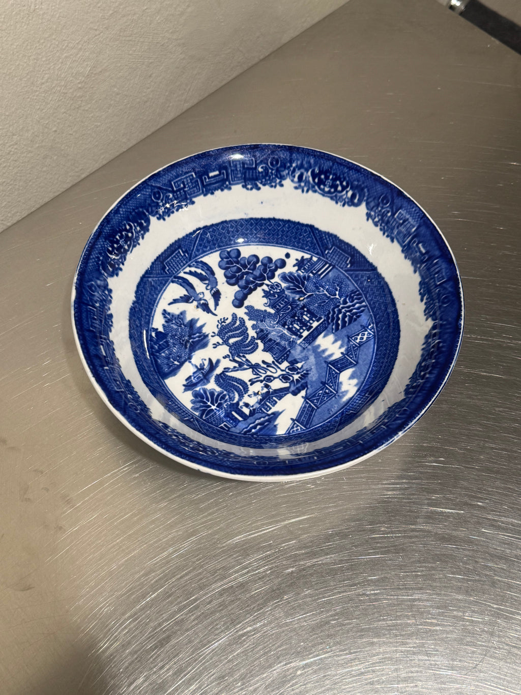 Early 1900s Gustavsberg Willow bowl side view
