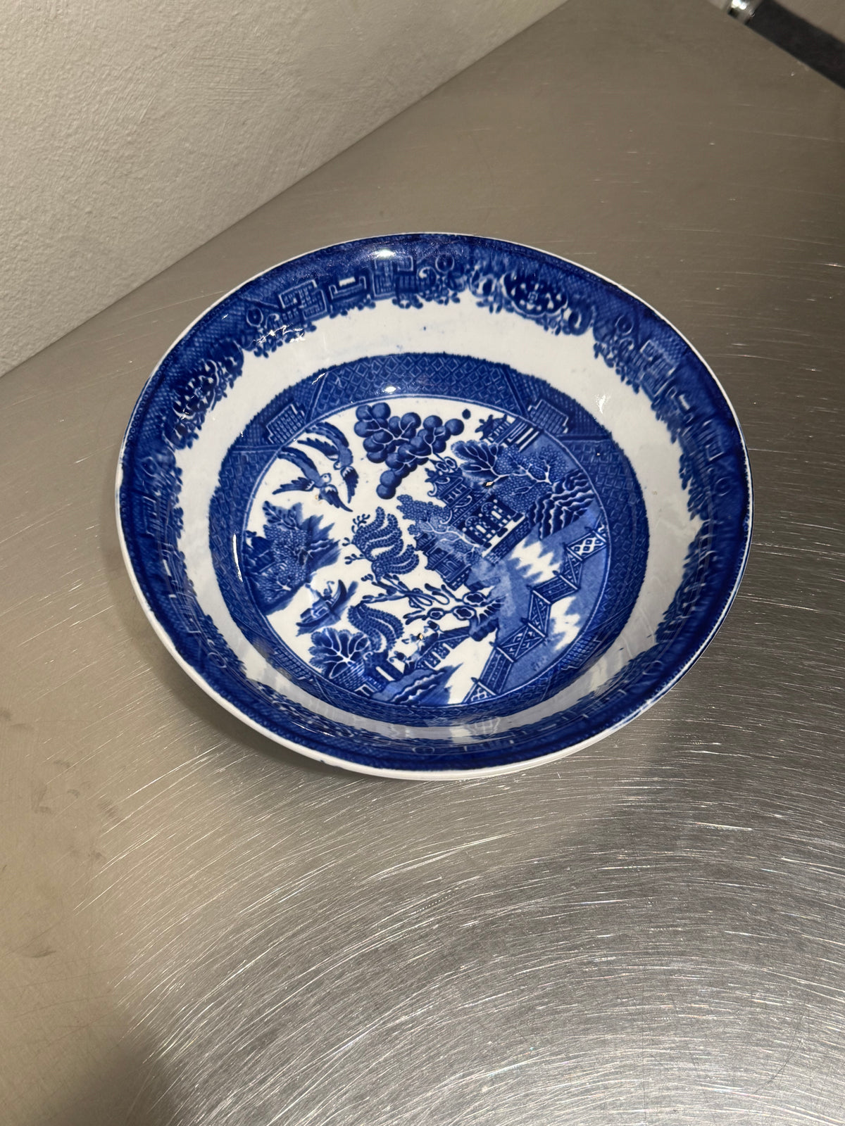 Early 1900s Gustavsberg Willow bowl side view