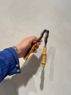 1950s metal nutcracker with bamboo handles detail