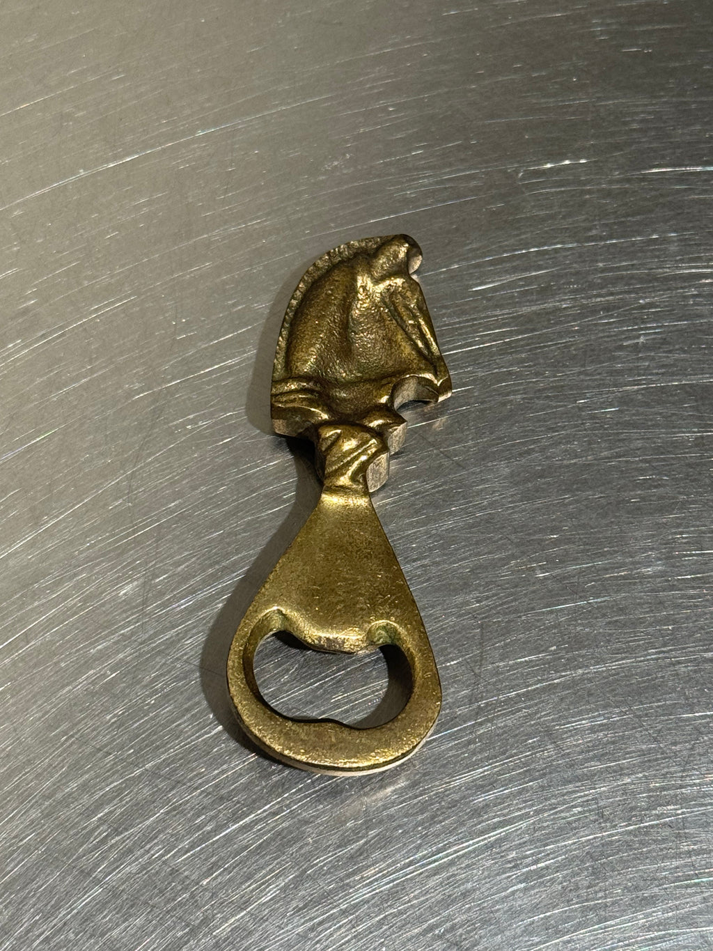 Mid-century brass horse bottle opener