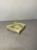 Vintage square onyx ashtray side view