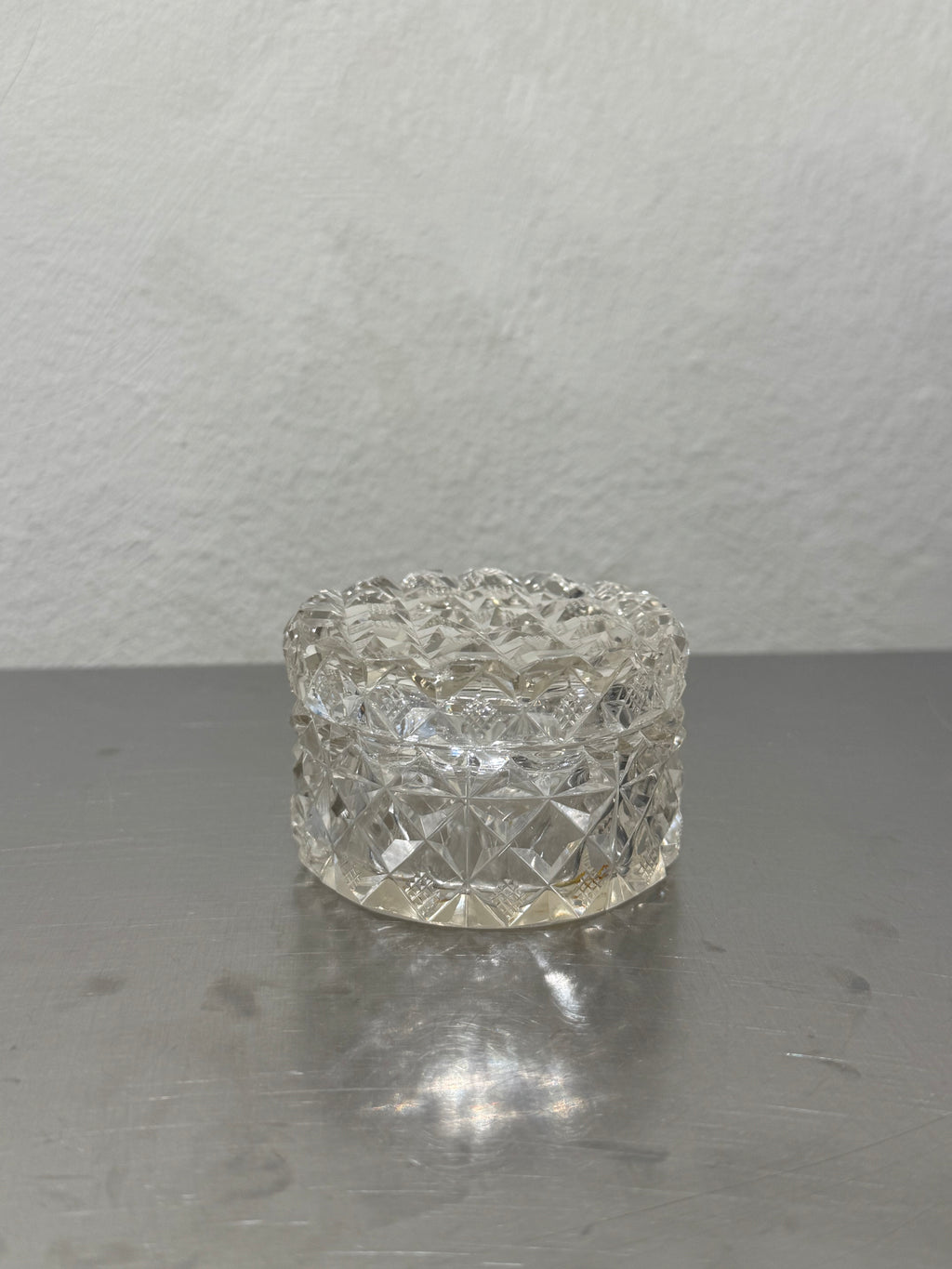 Antique cut glass lidded box