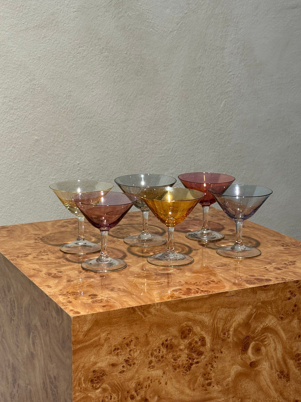 Coloured liqueur glasses set of six