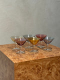 Coloured liqueur glasses set of six