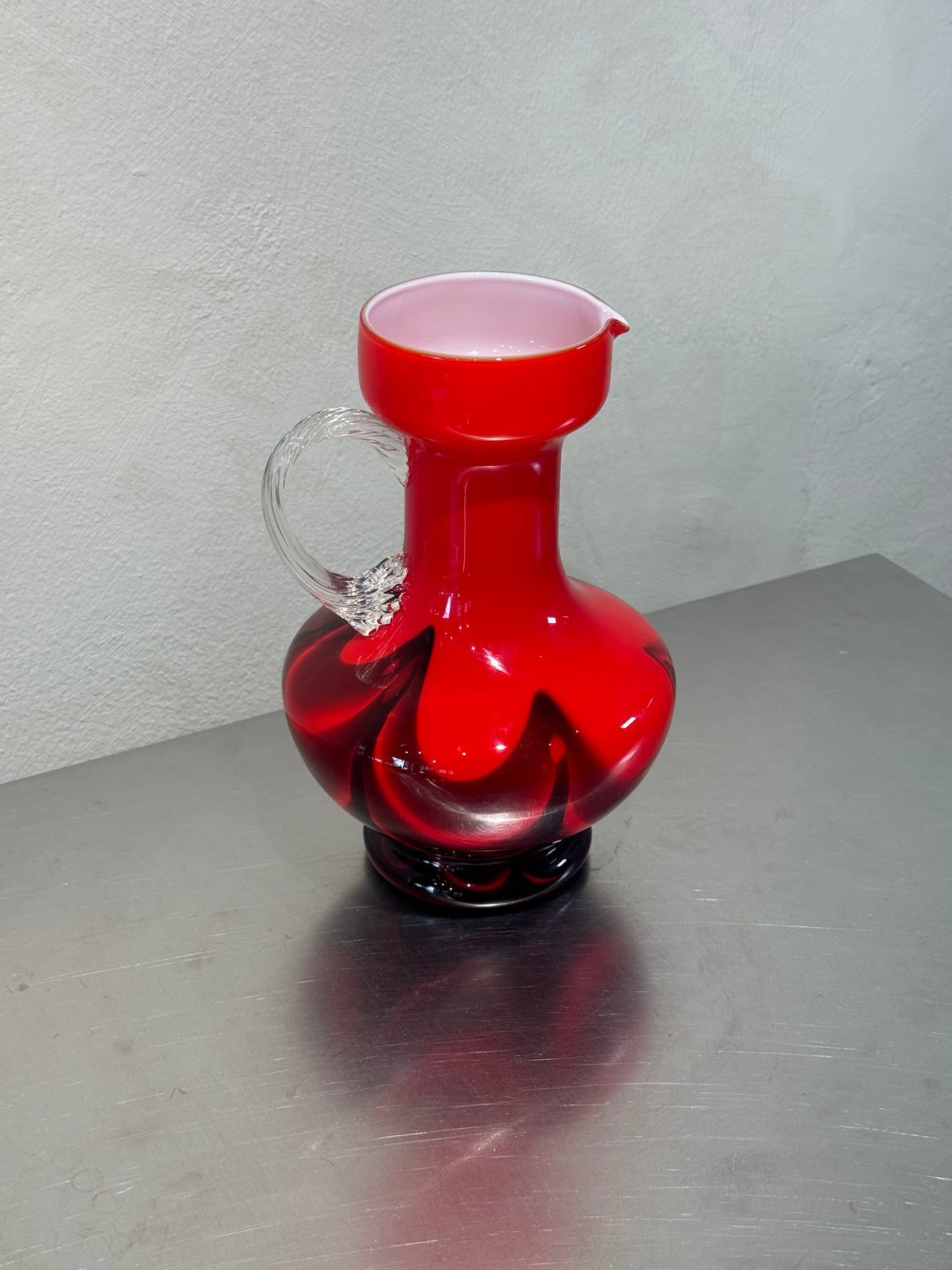 Italian Ruby Red Opaline Pitcher – product image 2