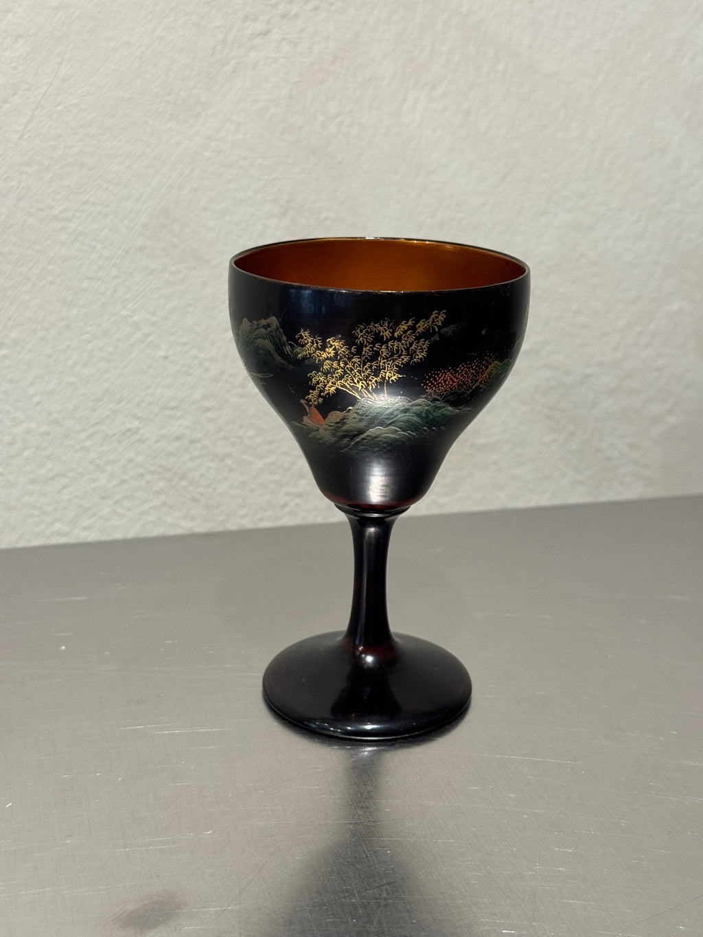 Japanese black and gold cocktail set, vintage barware