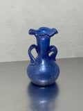 Italian blue Scavo glass vase, mid-century