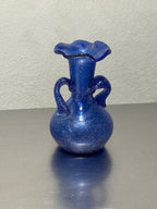 Vintage Italian Scavo glass vase side view
