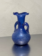 Small Italian Scavo glass vase detail