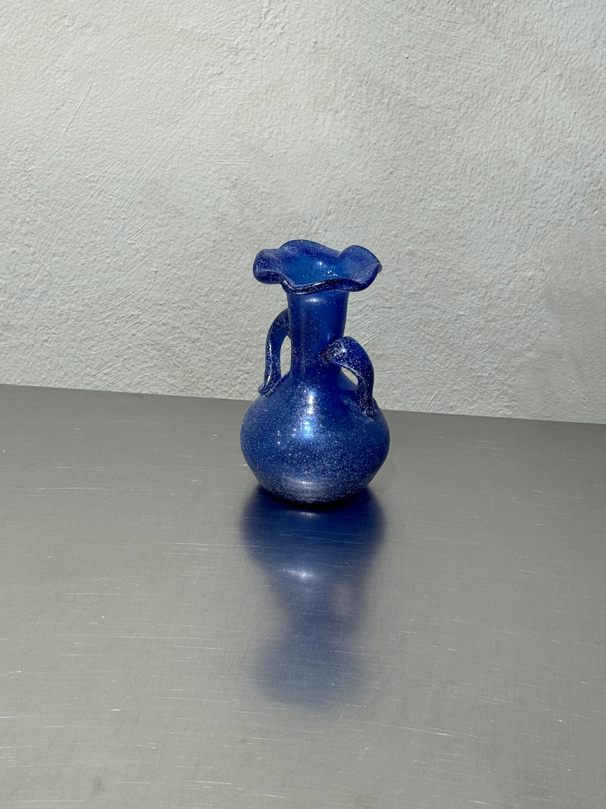 Vintage Scavo glass vase close-up