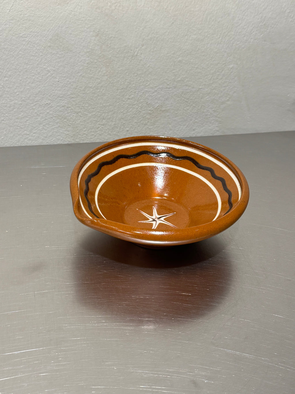 Vintage small ceramic mixing bowl side view