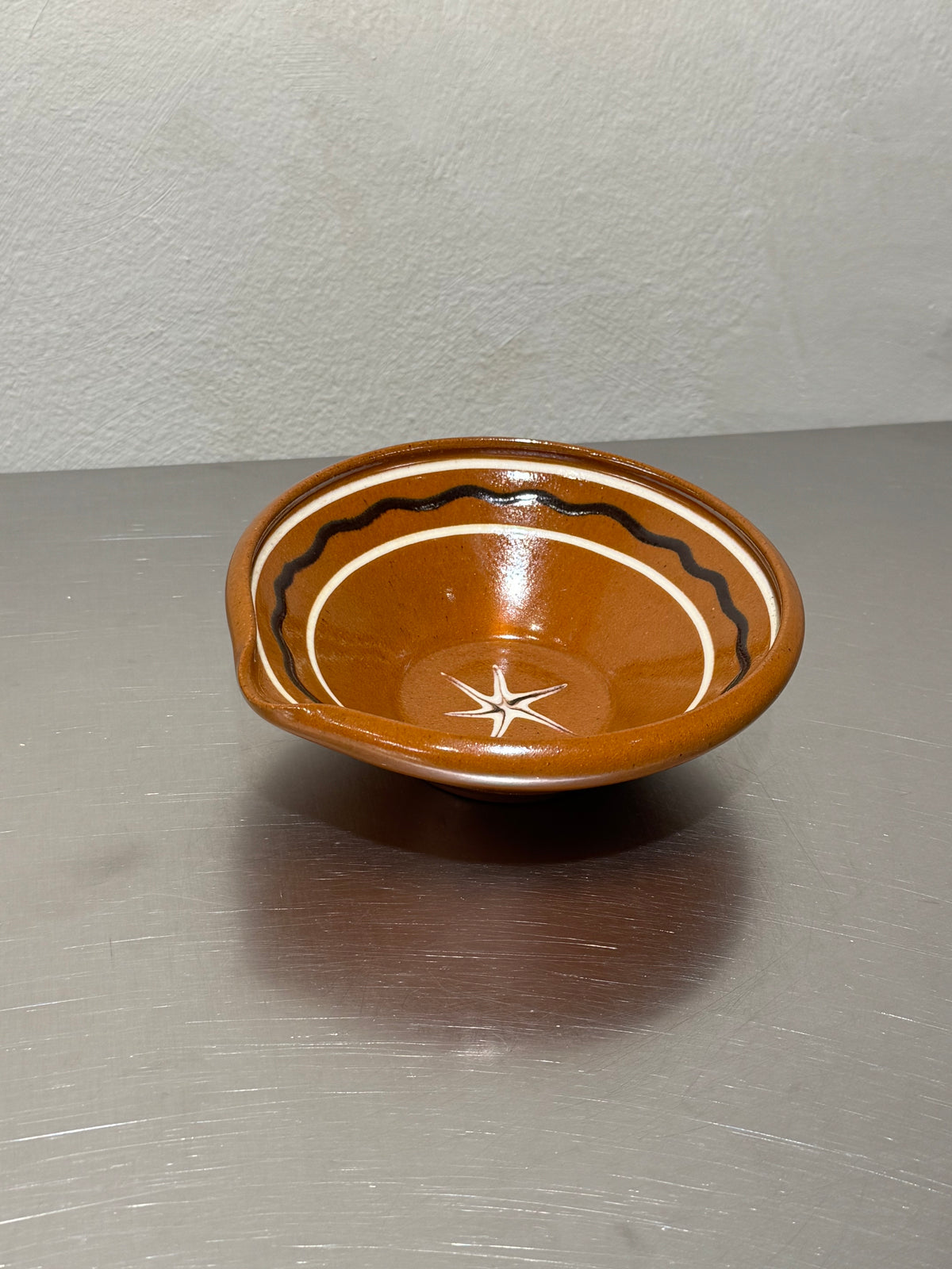Vintage small ceramic mixing bowl side view