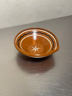 Glazed ceramic mixing bowl with pouring spout