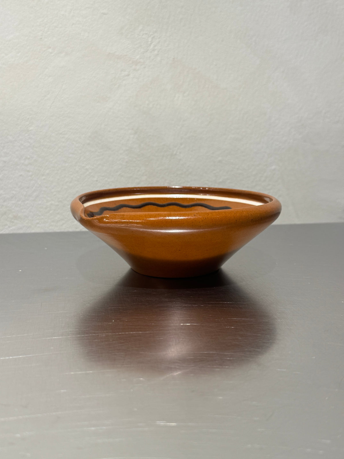 Small vintage ceramic mixing bowl detail