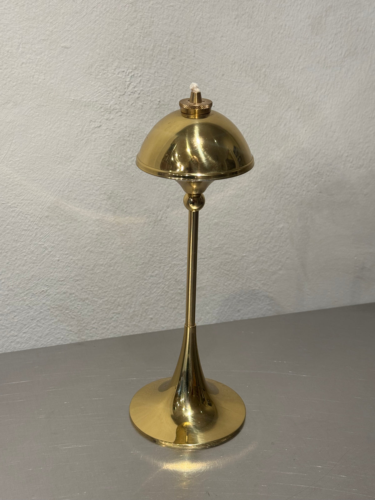 Danish vintage Hejl oil lamp in lacquered brass