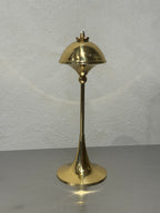 Hejl brass oil lamp with wick, 1960s Denmark