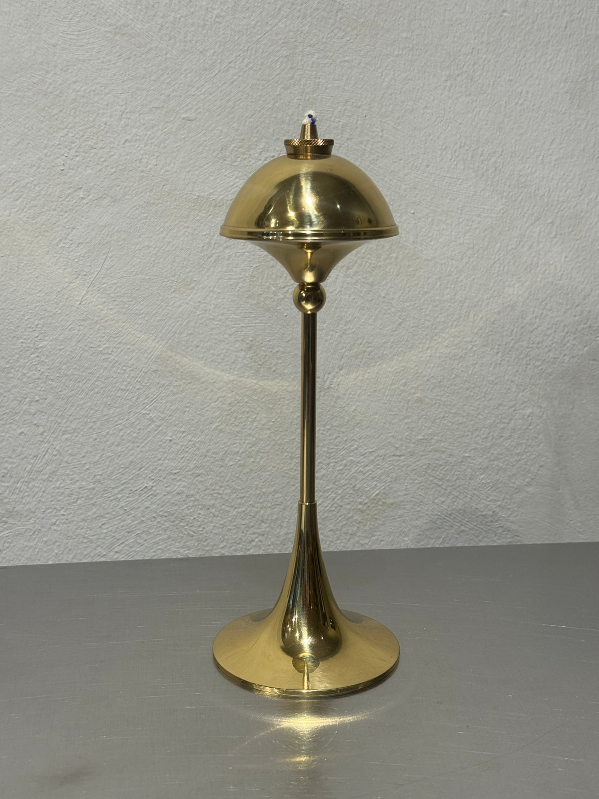 Hejl brass oil lamp with wick, 1960s Denmark