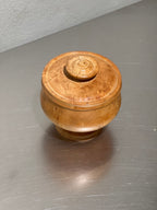 Turned burl birch urn with lid