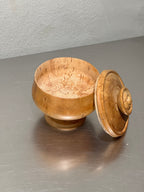 Burl birch lidded urn detail