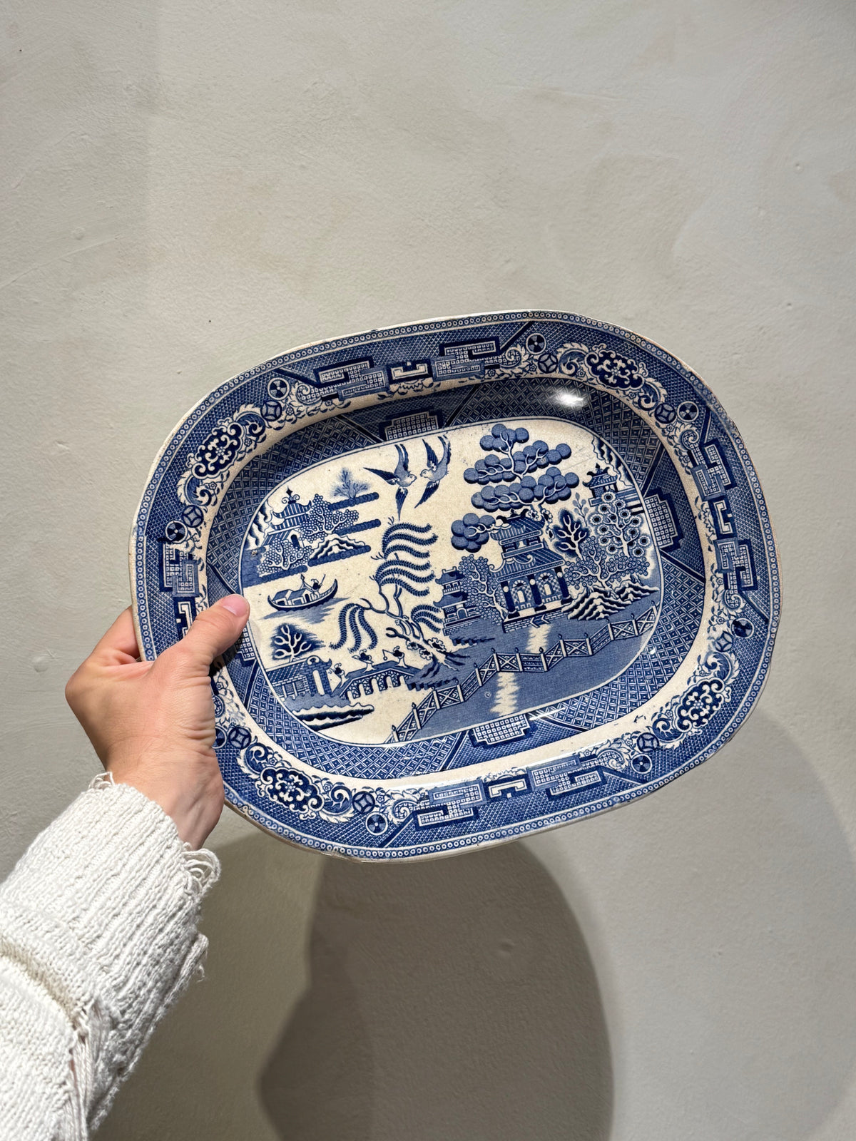 Large Blue Willow Platter