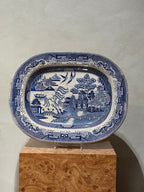 Stort fat med Blue Willow-mönster