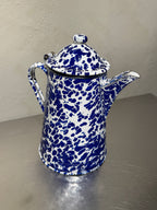 Marbled enamel coffee pot side view