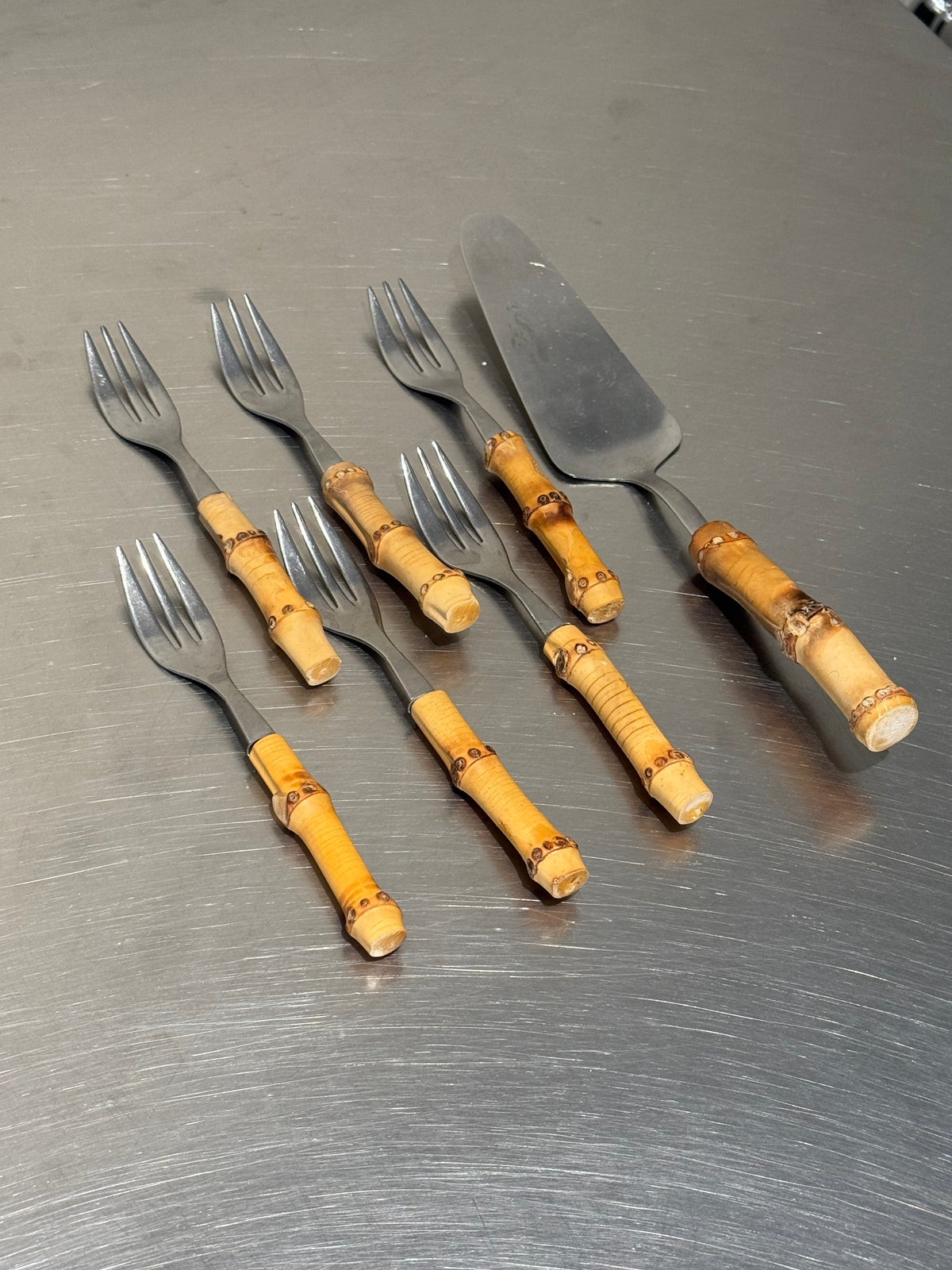 Bamboo Dessert Utensils Set of 7 – product image 1