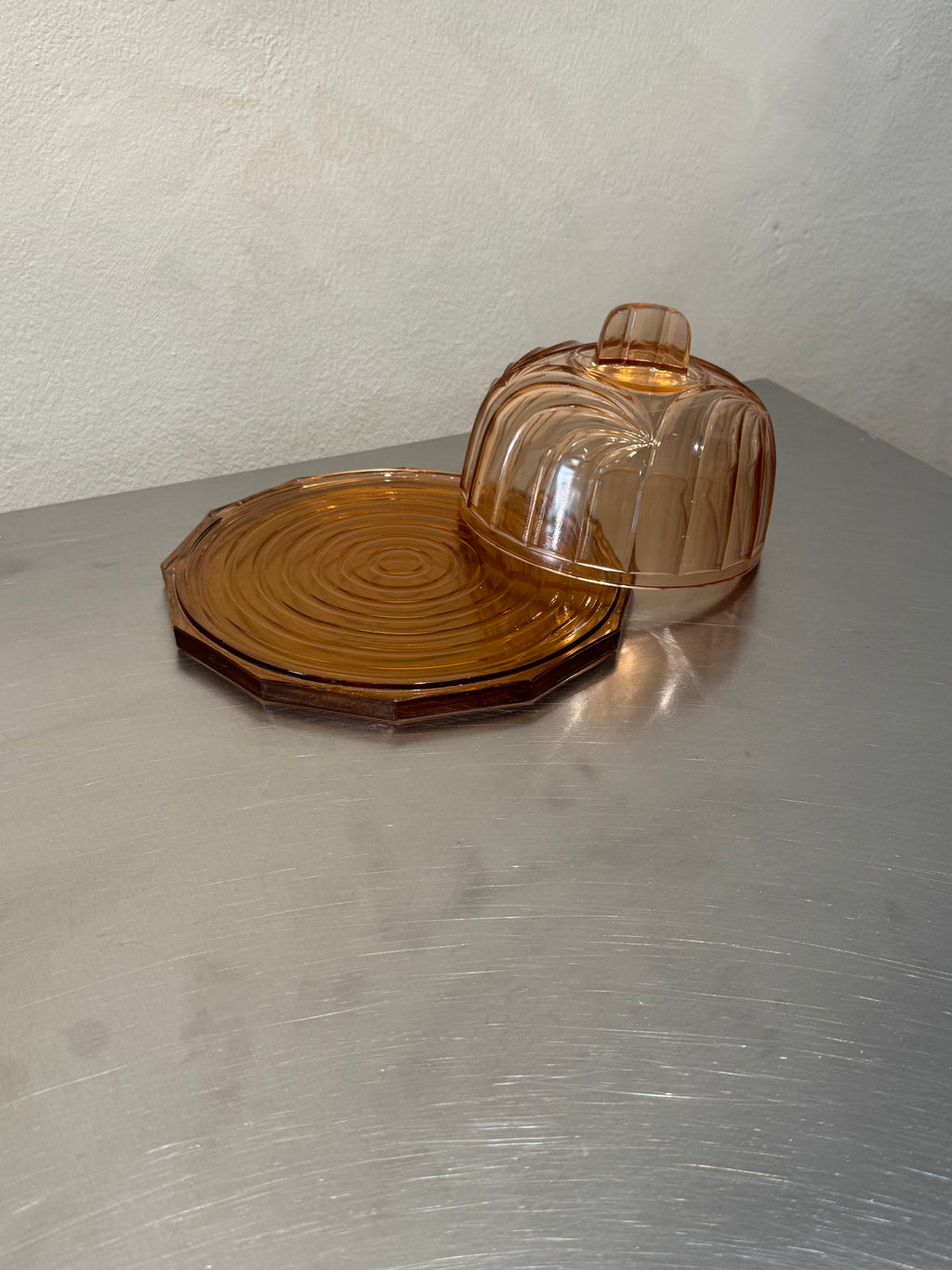 Art Deco Glass Cheese Dish – product image 2