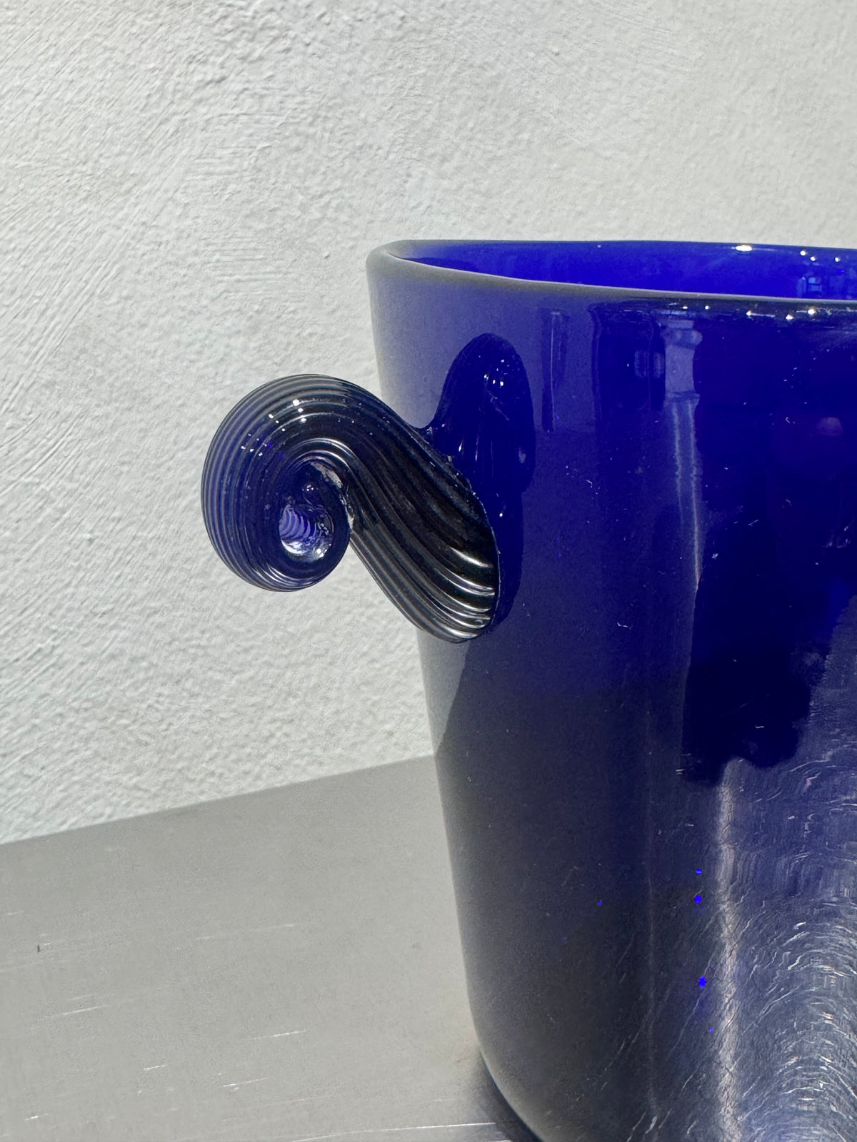 Björkshult indigo glass ice bucket