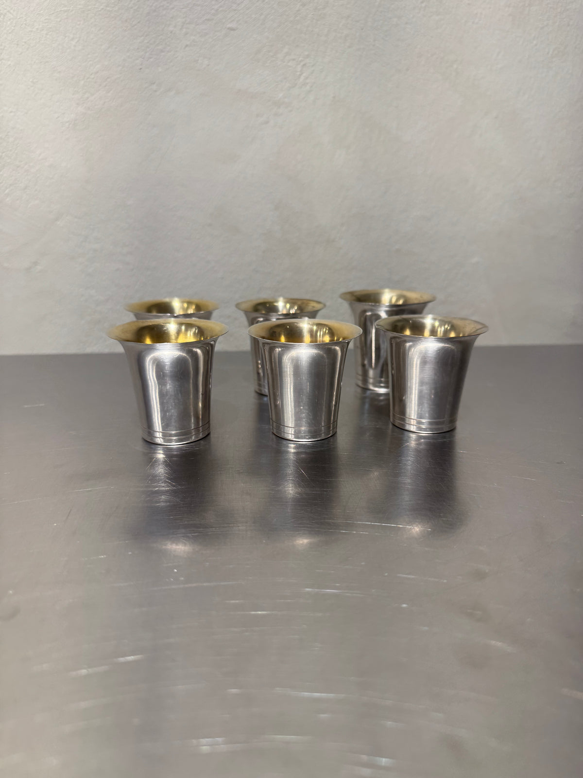 Nickel Silver Cups Set of 6
