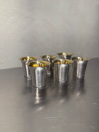 Vintage nickel silver cups with gold-washed interiors