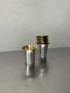 Set of six nickel silver cups, vintage tableware