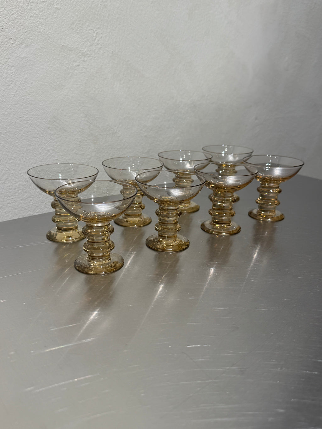 Amber Coupe Glasses Set of 8