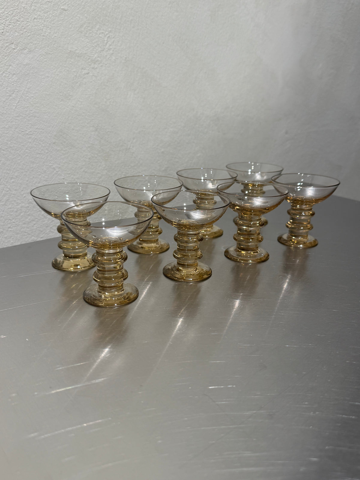 Amber Coupe Glasses Set of 8