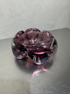 Åfors purple crystal ashtray, Swedish 1950s glass
