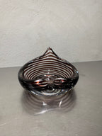 Striped glass ashtray from the 1950s or 1960s