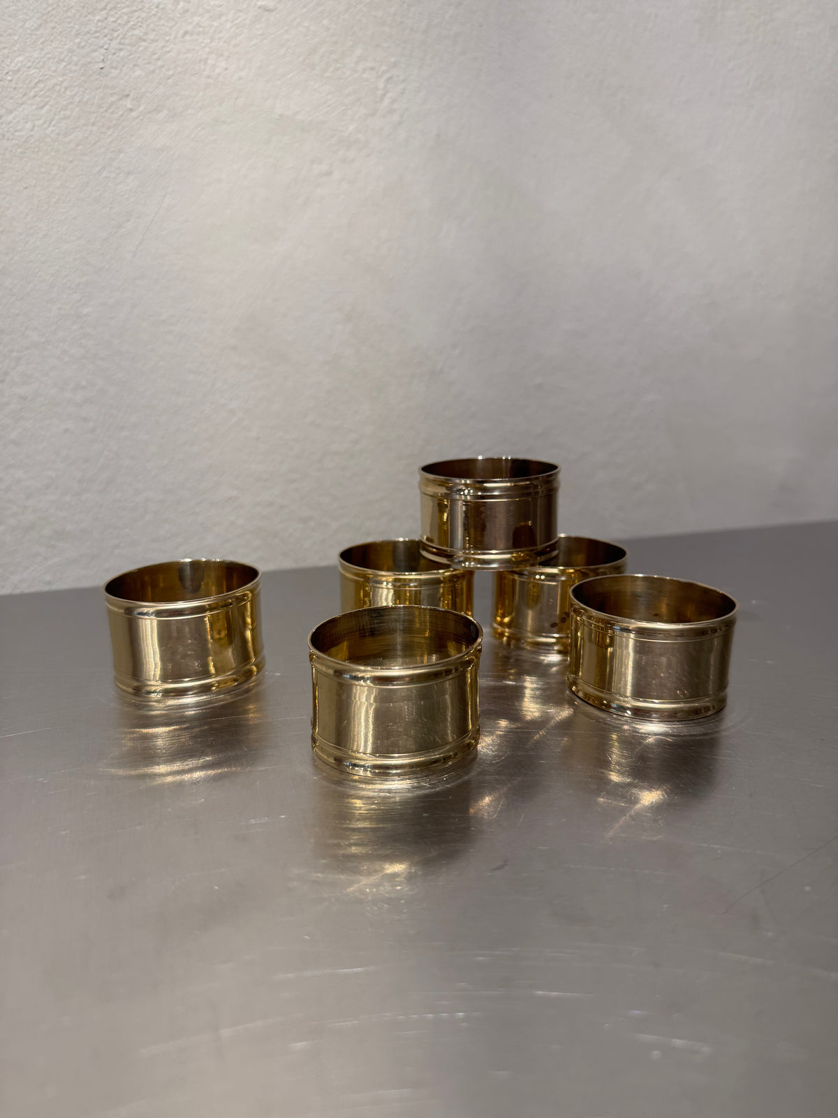 Brass Napkin Rings Set of 6