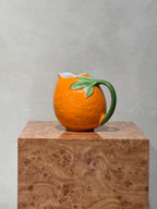 1980s Orange Ceramic Pitcher