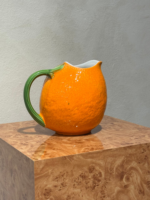1980s ceramic pitcher shaped like an orange