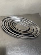 Compact Lacor stainless steel serving tray detail