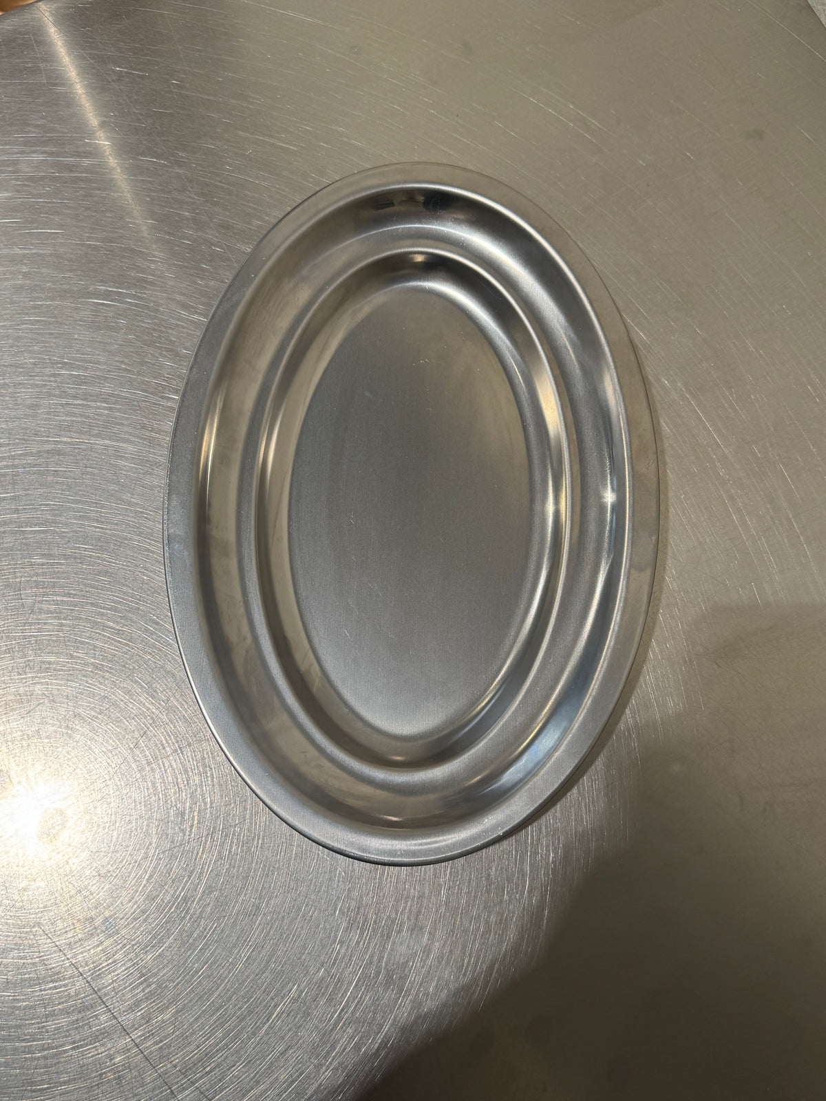 Lacor oval stainless steel serving tray 20 cm