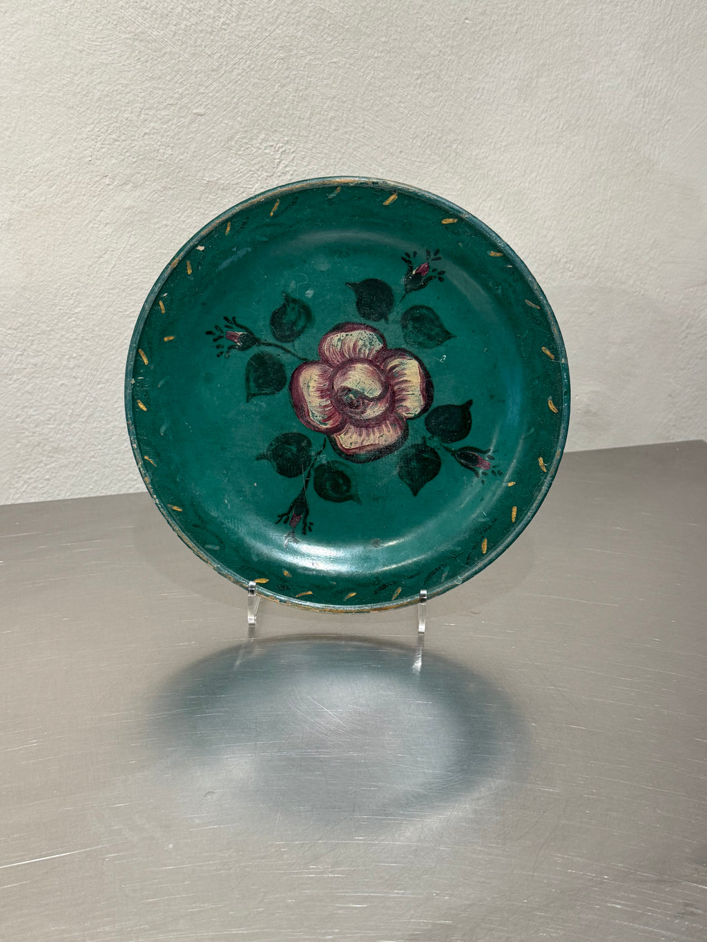 Painted Wooden Folk Art Plate – product image 1