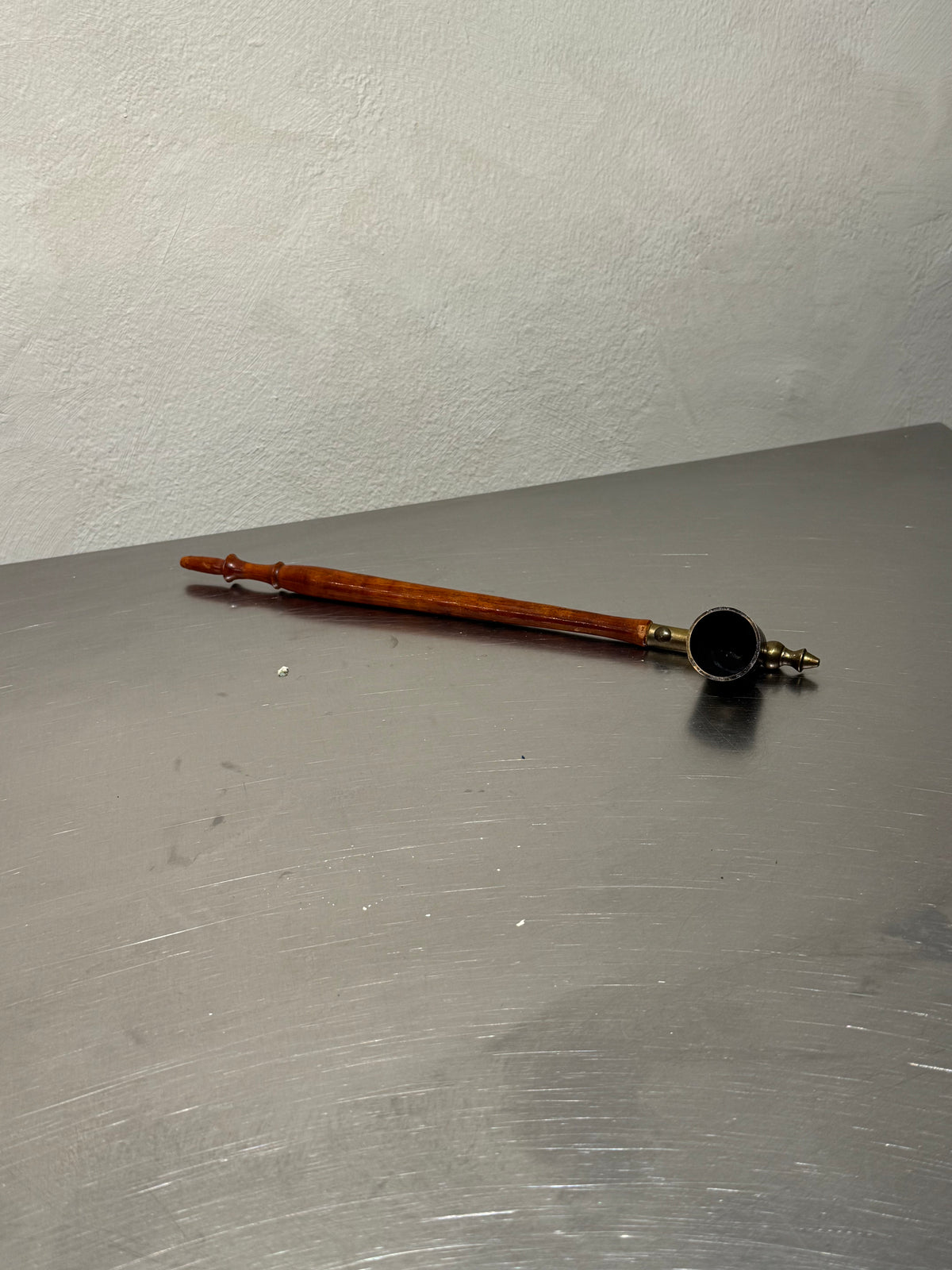 Brass and Wood Candle Snuffer – product image 1
