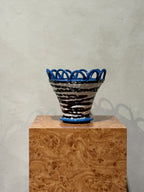 Patty S pot in zebra and blue
