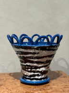 Patty S pot in zebra and blue