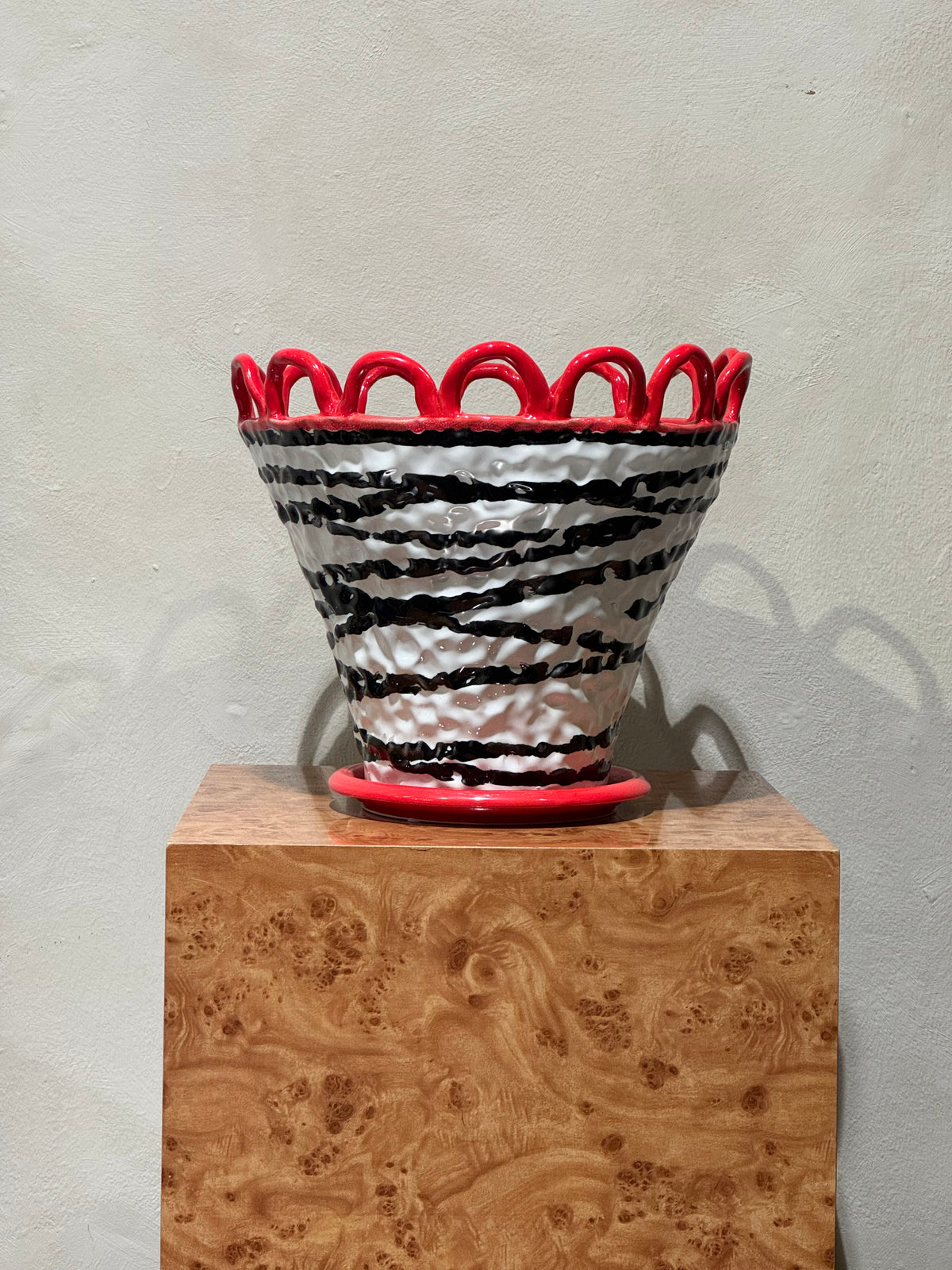 Patty L pot in zebra and red